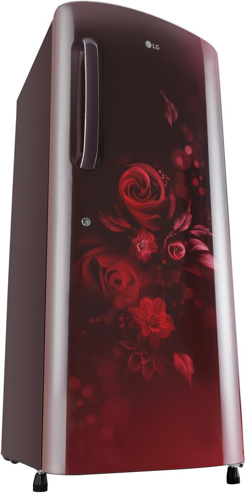 LG 224 L Direct Cool Single Door 4 Star Refrigerator  with Smart Inverter Compressor, Humidity Controller & Moist 'N' Fresh - Scarlet Euphoria, GL-B241ASEY