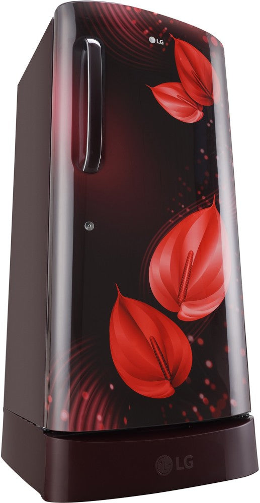 LG 205 L Direct Cool Single Door 3 Star Refrigerator with Base Drawer - Scarlet Victoria, GL-D221ASVD