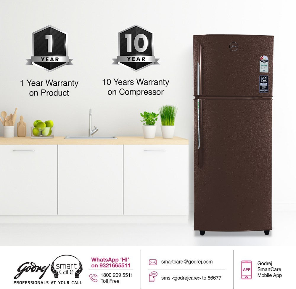 Godrej 255 L Frost Free Double Door 2 Star Refrigerator - Cosmos Brown, RF EON 255B 25 HI CM BR