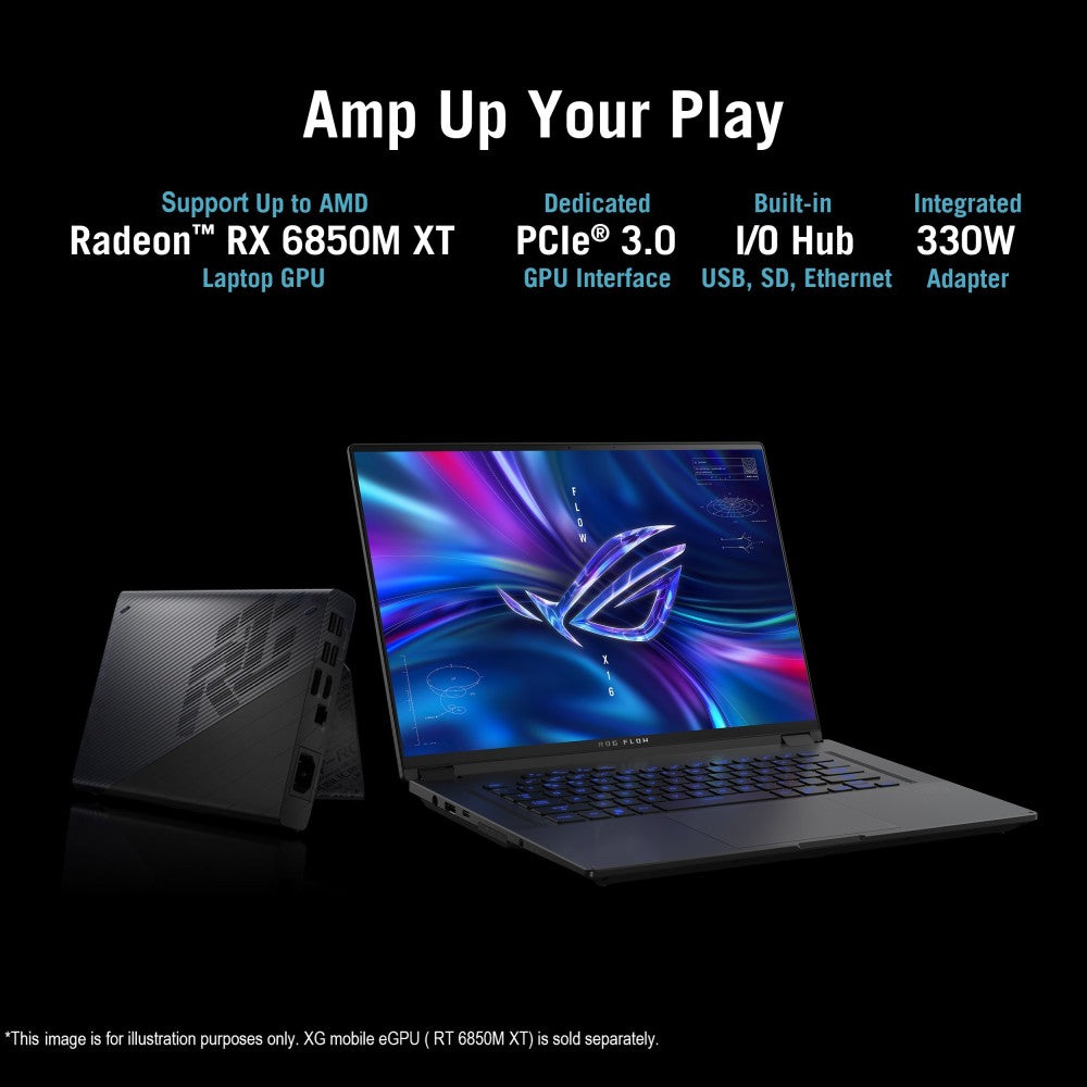 ASUS ROG Flow X16 (2022) with 90Whr Battery Ryzen 7 Octa Core 6800HS - (16 GB/1 TB SSD/Windows 11 Home/6 GB Graphics/AMD Radeon Radeon 680M) GV601RM-M6055WS 2 in 1 Gaming Laptop - 16 Inch, Off Black, 2 kg, With MS Office