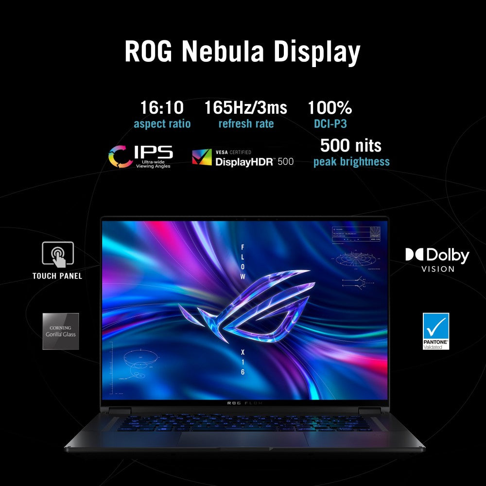 Asus ROG Flow X16 (2022) 90Whr बैटरी Ryzen 7 ऑक्टा कोर AMD R7-6800HS के साथ - (16 GB/1 TB SSD/Windows 11 Home/6 GB ग्राफ़िक्स/NVIDIA GeForce RTX 3060) GV601RM-M6054WS 2 इन 1 गेमिंग लैपटॉप - 16 इंच, एक्लिप्स ग्रे, 2.00 किग्रा, एमएस ऑफिस के साथ