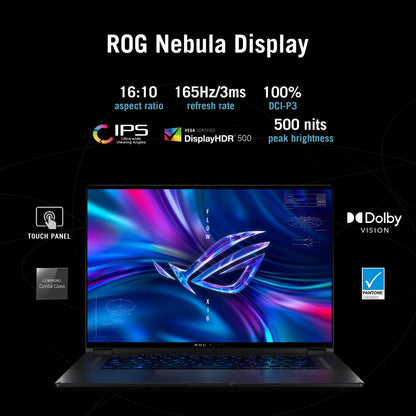 Asus ROG Flow X16 (2022) 90Whr बैटरी Ryzen 7 ऑक्टा कोर AMD R7-6800HS के साथ - (16 GB/1 TB SSD/Windows 11 Home/6 GB ग्राफ़िक्स/NVIDIA GeForce RTX 3060) GV601RM-M6054WS 2 इन 1 गेमिंग लैपटॉप - 16 इंच, एक्लिप्स ग्रे, 2.00 किग्रा, एमएस ऑफिस के साथ