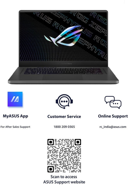 ASUS ROG Zephyrus G15 (2022) 90Whr बैटरी के साथ Ryzen 7 Octa Core 6800HS - (16 GB/1 TB SSD/Windows 11 Home/6 GB ग्राफ़िक्स/NVIDIA GeForce RTX 3060/240 Hz) GA503RM-LN143WS गेमिंग लैपटॉप - 15.6 इंच, एक्लिप्स ग्रे, 1.90 किग्रा, एमएस ऑफिस के साथ