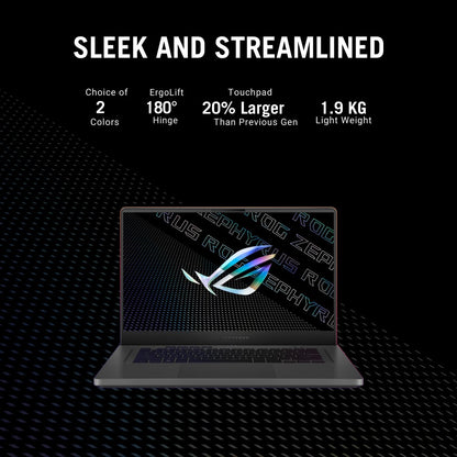 ASUS ROG Zephyrus G15 (2022) 90Whr बैटरी के साथ Ryzen 9 Octa Core 6900HS - (16 GB/1 TB SSD/Windows 11 Home/6 GB ग्राफ़िक्स/NVIDIA GeForce RTX 3060/165 Hz) GA503RM-HQ030WS गेमिंग लैपटॉप - 15.6 इंच, एक्लिप्स ग्रे, 1.90 किग्रा, एमएस ऑफिस के साथ