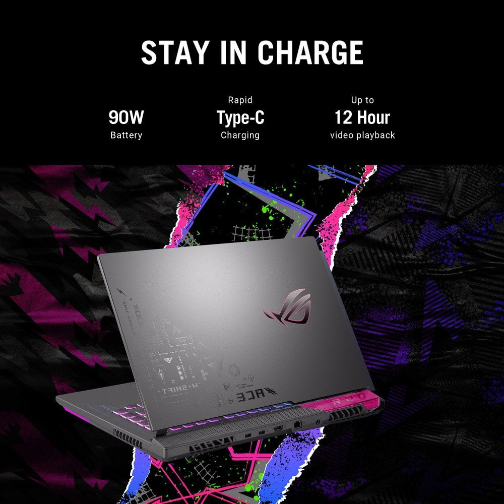 ASUS ROG Strix G15 (2022) 90Whr बैटरी के साथ Ryzen 9 Octa Core 6900HX - (16 GB/1 TB SSD/Windows 11 Home/8 GB ग्राफ़िक्स/NVIDIA GeForce RTX 3070 Ti) G513RW-HQ149WS गेमिंग लैपटॉप - 15.6 इंच, इलेक्ट्रो पंक, 2.30 किलोग्राम, एमएस ऑफिस के साथ