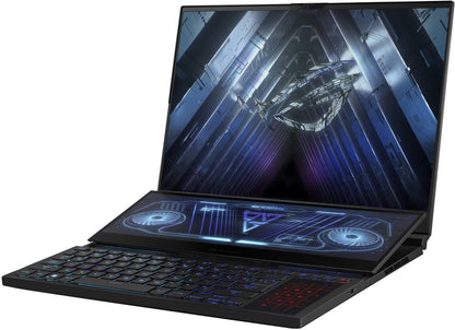 ASUS ROG Zephyrus Duo 16 (2022) डुअल स्क्रीन लैपटॉप 90Whr बैटरी के साथ Ryzen 9 ऑक्टा कोर 6900HX - (32 GB/2 TB SSD/Windows 11 Home/16 GB ग्राफ़िक्स/NVIDIA GeForce RTX 3080 Ti) GX650RXZ-LS228WS गेमिंग लैपटॉप - 16 इंच , काला, 2.50 किलोग्राम, एमएस ऑफिस के साथ