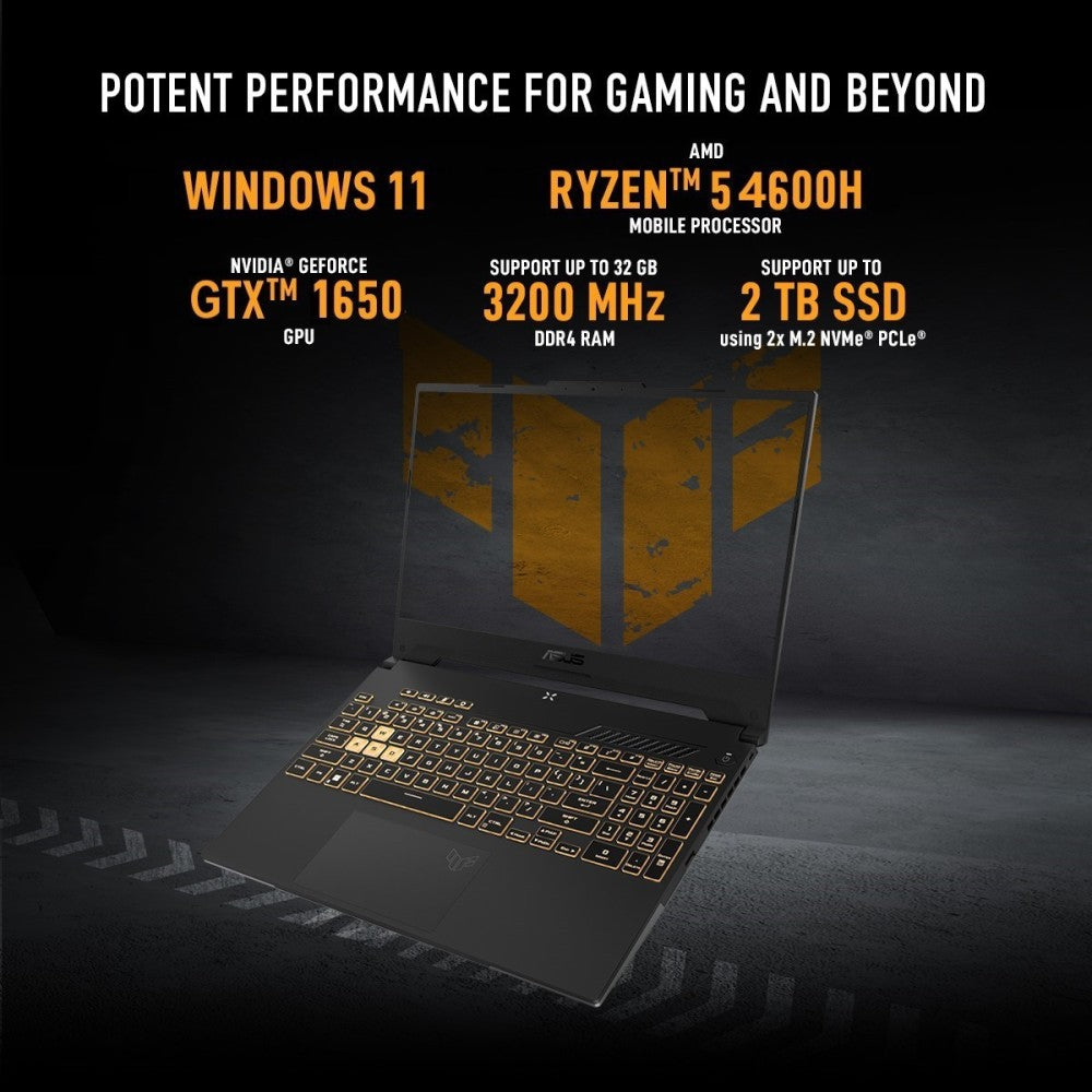 ASUS TUF गेमिंग A15 Ryzen 5 हेक्सा कोर AMD R5-4600H - (8 GB/1 TB SSD/Windows 11 Home/4 GB ग्राफ़िक्स/NVIDIA GeForce GTX 1650/144 Hz) FA506IHRZ-HN112W गेमिंग लैपटॉप - 15.6 इंच, ग्रेफाइट ब्लैक, 2.30 किलोग्राम