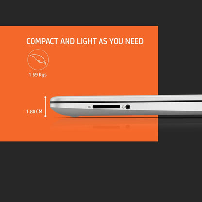 HP Ryzen 5 हेक्सा कोर 5500U - (16 जीबी/512 जीबी एसएसडी/विंडोज 11 होम) 15s- eq2182AU पतला और हल्का लैपटॉप - 15.6 इंच, प्राकृतिक सिल्वर, 1.69 किलोग्राम, एमएस ऑफिस के साथ