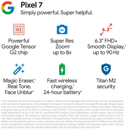 Google Pixel 7 (लेमनग्रास, 128 जीबी) - 8 जीबी रैम