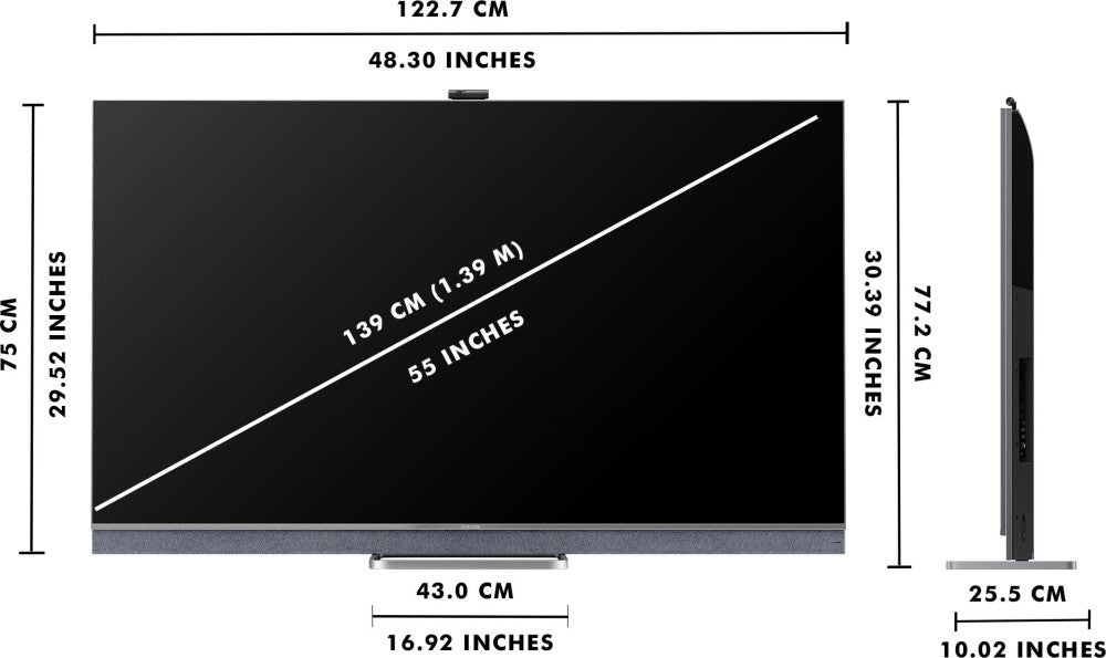 iFFALCON by TCL H82 139 cm (55 inch) QLED Ultra HD (4K) Smart Android TV With Android 11 (Graphite Grey) | Mini LED with Video Call Camera - 55H82