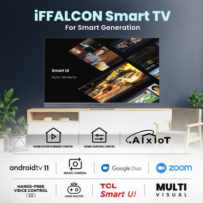 iFFALCON by TCL H82 139 cm (55 inch) QLED Ultra HD (4K) Smart Android TV With Android 11 (Graphite Grey) | Mini LED with Video Call Camera - 55H82