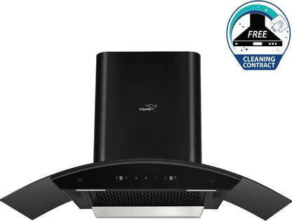 V-Guard X20 BL180 Auto Clean with free installation kit Wall Mounted Chimney - Black 1250 CMH