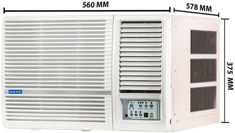 Blue Star 1 Ton 2 Star Window AC  - White - WFA212LN, Copper Condenser