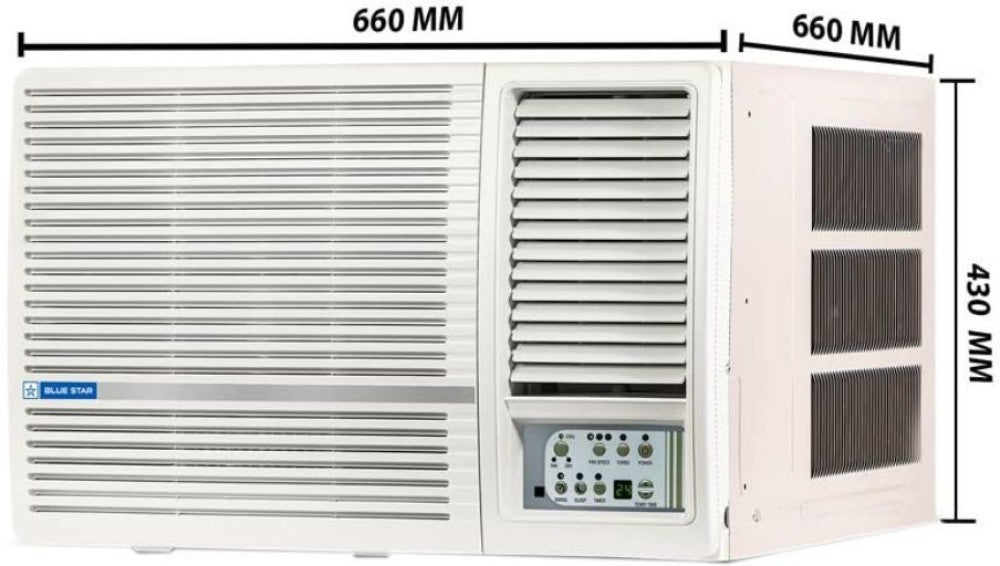 Blue Star 1.5 Ton 3 Star Window AC  - White - WFA318LN_0, Copper Condenser