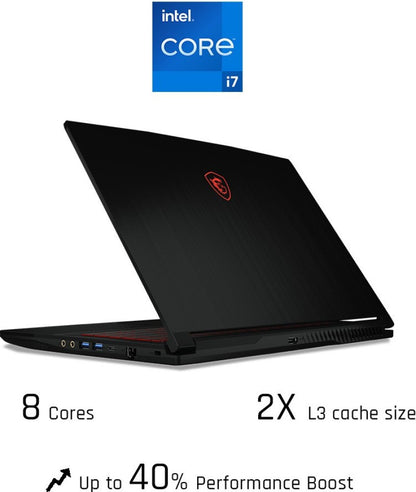 MSI Core i7 11वीं जेनरेशन - (8GB/512GB SSD/Windows 10 Home/4GB ग्राफ़िक्स/NVIDIA GeForce RTX 3050/144 Hz) GF63 थिन 11UC-866IN गेमिंग लैपटॉप - 15.6 इंच, काला, 1.86 Kg