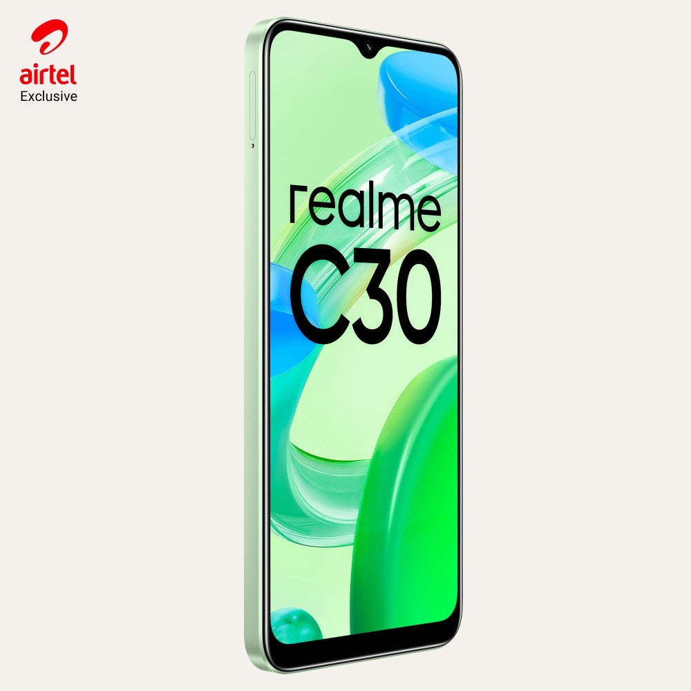 Realme C30 - एयरटेल प्रीपेड (बैम्बू ग्रीन, 32 जीबी) - 3 जीबी रैम के साथ लॉक किया गया