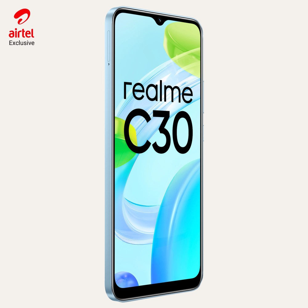 Realme C30 - एयरटेल प्रीपेड (लेक ब्लू, 32 जीबी) - 2 जीबी रैम के साथ लॉक किया गया