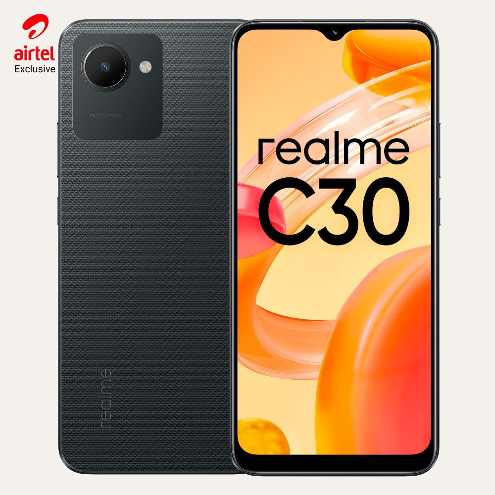 Realme C30 - एयरटेल प्रीपेड (डेनिम ब्लैक, 32 जीबी) - 2 जीबी रैम के साथ लॉक किया गया