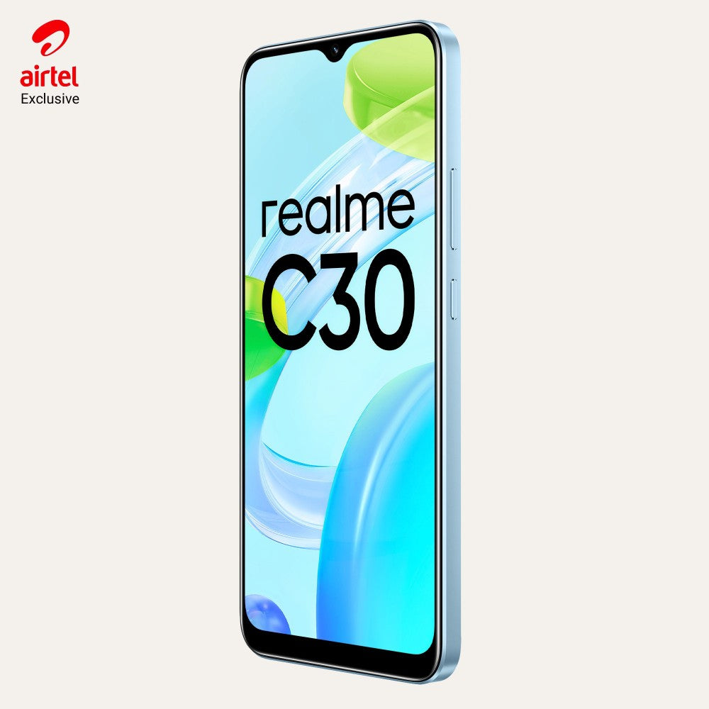 Realme C30 - एयरटेल प्रीपेड (लेक ब्लू, 32 जीबी) - 2 जीबी रैम के साथ लॉक किया गया