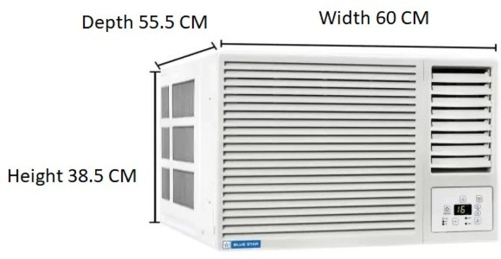 Blue Star 0.8 टन 3 स्टार विंडो AC - सफ़ेद - WFA309GN, कॉपर कंडेंसर