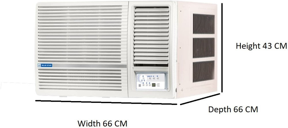 Blue Star 1 Ton 5 Star Window AC  - White - WFA512LN, Copper Condenser