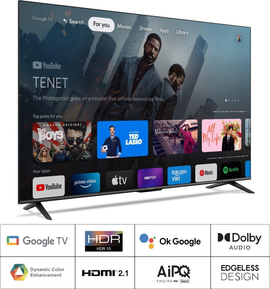 iFFALCON by TCL U62 164 cm (65 inch) Ultra HD (4K) LED Smart Google TV with Bezel-Less Design and Dolby Audio - iFF65U62