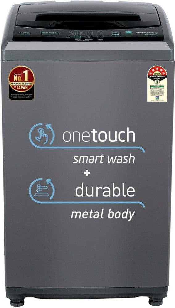 Panasonic 6 kg 5 Star 8 Wash Program AquaBeat Wash Fully Automatic Top Load Washing Machine Grey - NA-F60LF1HRB