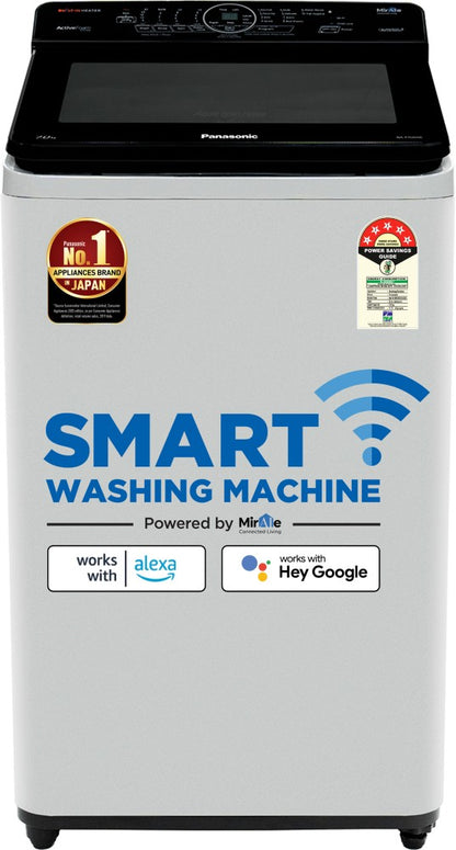 Panasonic 7 kg Wifi Smart Washing Machine Fully Automatic Top Load with In-built Heater Silver - NA-F70AH10MB