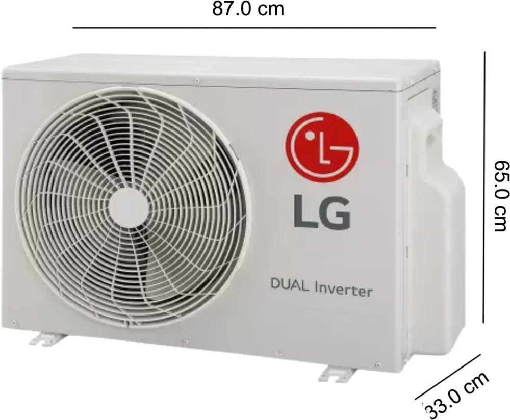 LG AI कन्वर्टिबल 6-इन-1 कूलिंग 2023 मॉडल 2 टन 3 स्टार स्प्लिट AI डुअल इन्वर्टर 4 वे स्विंग, एंटी-वायरस प्रोटेक्शन AC के साथ HD फ़िल्टर - सफ़ेद - RS-Q24ENXE, कॉपर कंडेनसर