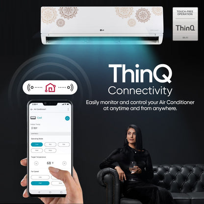 LG AI+ कनवर्टिबल 6-इन-1 कूलिंग 2023 मॉडल 1 टन 5 स्टार स्प्लिट AI ड्युअल इन्वर्टर 4 वे स्विंग, एंटी-वायरस प्रोटेक्शन वाला HD फ़िल्टर AC - रीगल - RS-Q14MWZE, कॉपर कंडेंसर