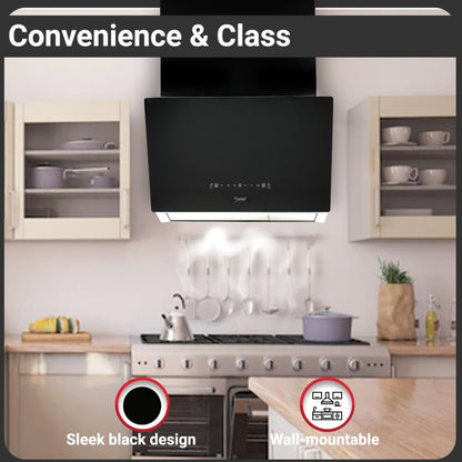 Prestige Provo 600 Auto Clean Wall Mounted Chimney - Black 1000 CMH