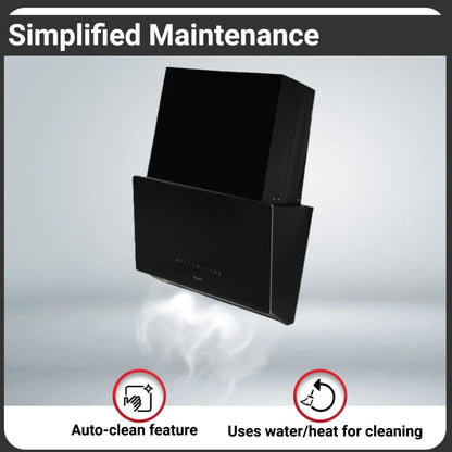 Prestige Provo 600 Auto Clean Wall Mounted Chimney - Black 1000 CMH