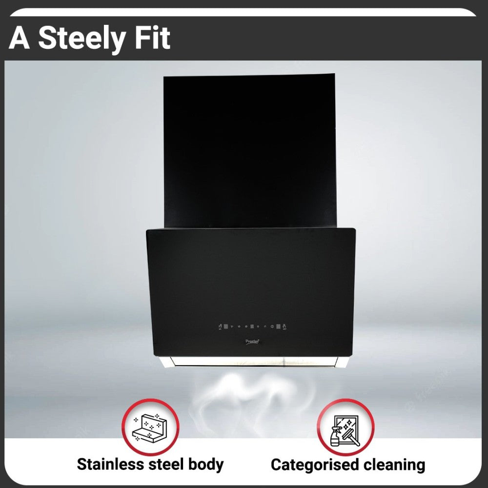 Prestige Provo 600 Auto Clean Wall Mounted Chimney - Black 1000 CMH