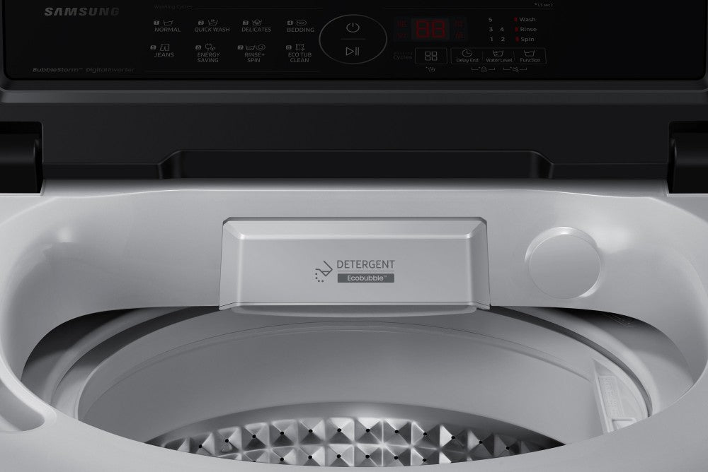 SAMSUNG 8 kg Inverter 5 Star with Ecobubble Technology Washing Machine Fully Automatic Top Load Grey - WA80BG4441BGTL