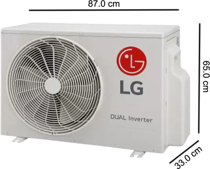 LG Super Convertible 5-in-1 Cooling 2023 Model 2 Ton 3 Star Hot and Cold Split Dual Inverter HD Filter with Anti-Virus Protection AC  - White - RS-H24VNXE, Copper Condenser