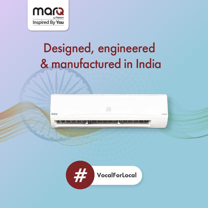 MarQ by Flipkart 2023 Range 0.7 Ton 3 Star Split Inverter 4-in-1 Convertible with Turbo Cool Technology AC  - White - 083SIAA22BW., Copper Condenser