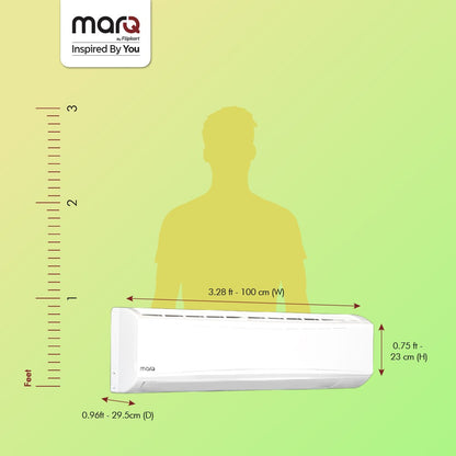 फ्लिपकार्ट द्वारा MarQ 2023 रेंज 1.5 टन 4 स्टार स्प्लिट इन्वर्टर 4-इन-1 कन्वर्टिबल टर्बो कूल टेक्नोलॉजी एसी के साथ - सफेद - 155SIAA22W, कॉपर कंडेनसर