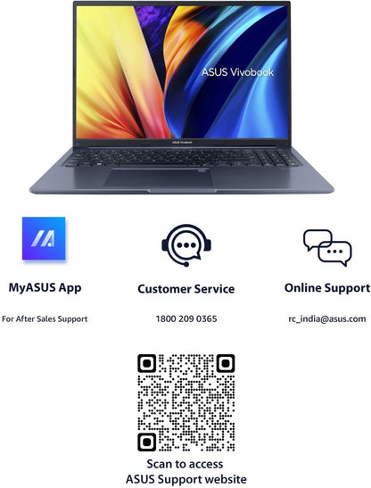 Asus VivoBook 16X Ryzen 7 ऑक्टा कोर 5800H - (16GB/512GB SSD/Windows 11 Home) M1603QA-MB711WS पतला और हल्का लैपटॉप - 16 इंच, शांत नीला, 1.80 Kg, MS Office के साथ