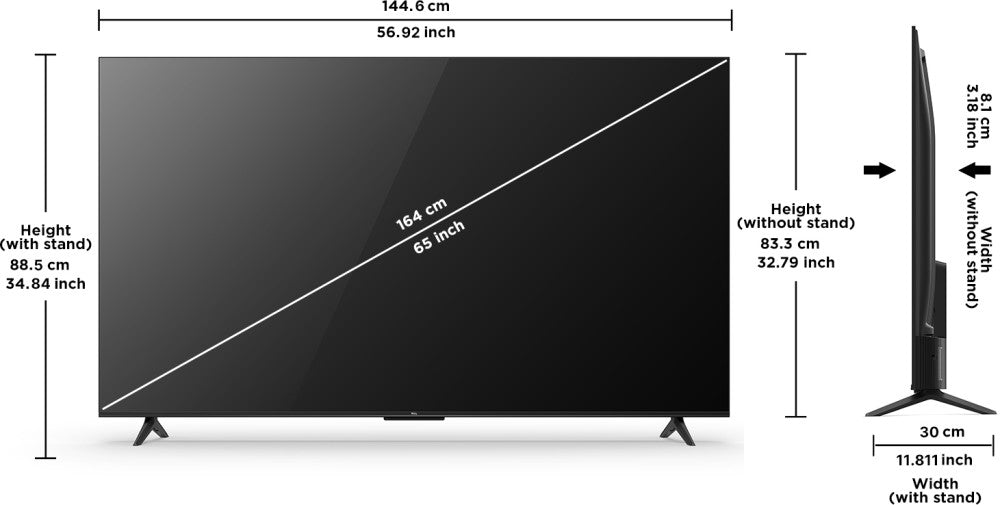 TCL P635 164 cm (65 inch) Ultra HD (4K) LED Smart Google TV with Bezel-Less Design and Dolby Audio & 2 Years Warranty - 65P635