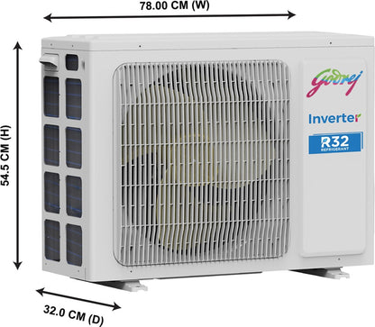 Godrej 5-in-1 Convertible Cooling 2023 Model 1.5 Ton 3 Star Split Inverter i-sense Technology with Blue Fin Anti Corrosive Coating AC  - White, Gold - AC 1.5T EI 18TINV3R32-GWA/AC 1.5T EI 18TINV3R32-GWB, Copper Condenser