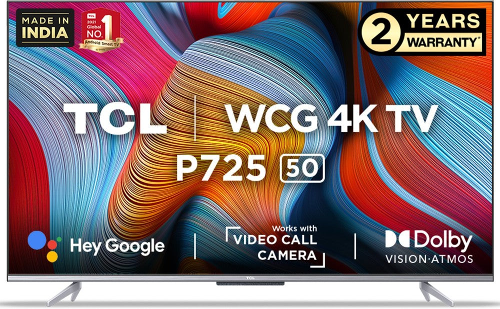 TCL P725 126 cm (50 inch) Ultra HD (4K) LED Smart Android TV - 50P725