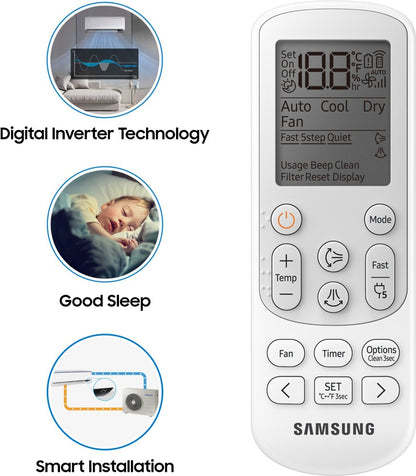 SAMSUNG Convertible 1.5 Ton 4 Star Split Inverter AC  - White - AR18BYNZAUR, AR18BYNZAURNNA, AR18BYNZAURXNA, Copper Condenser