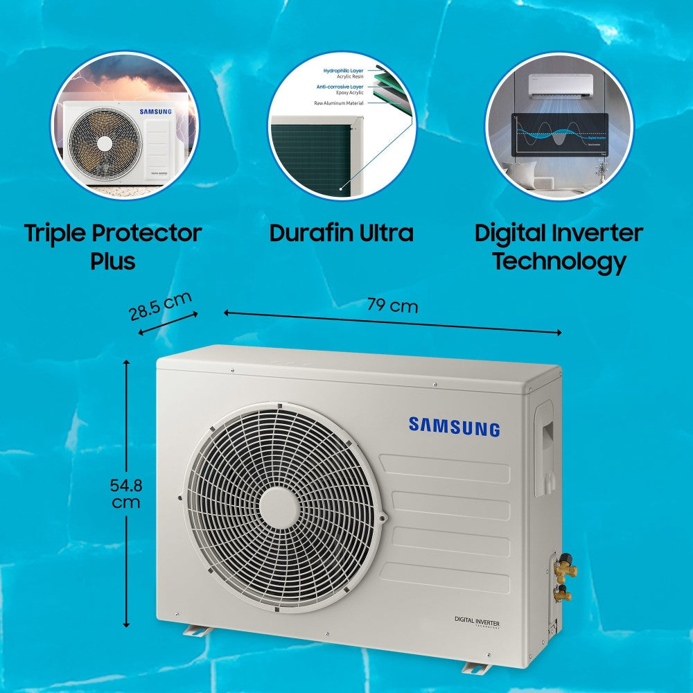 SAMSUNG Convertible 1.5 Ton 4 Star Split Inverter AC  - White - AR18BYNZAUR, AR18BYNZAURNNA, AR18BYNZAURXNA, Copper Condenser