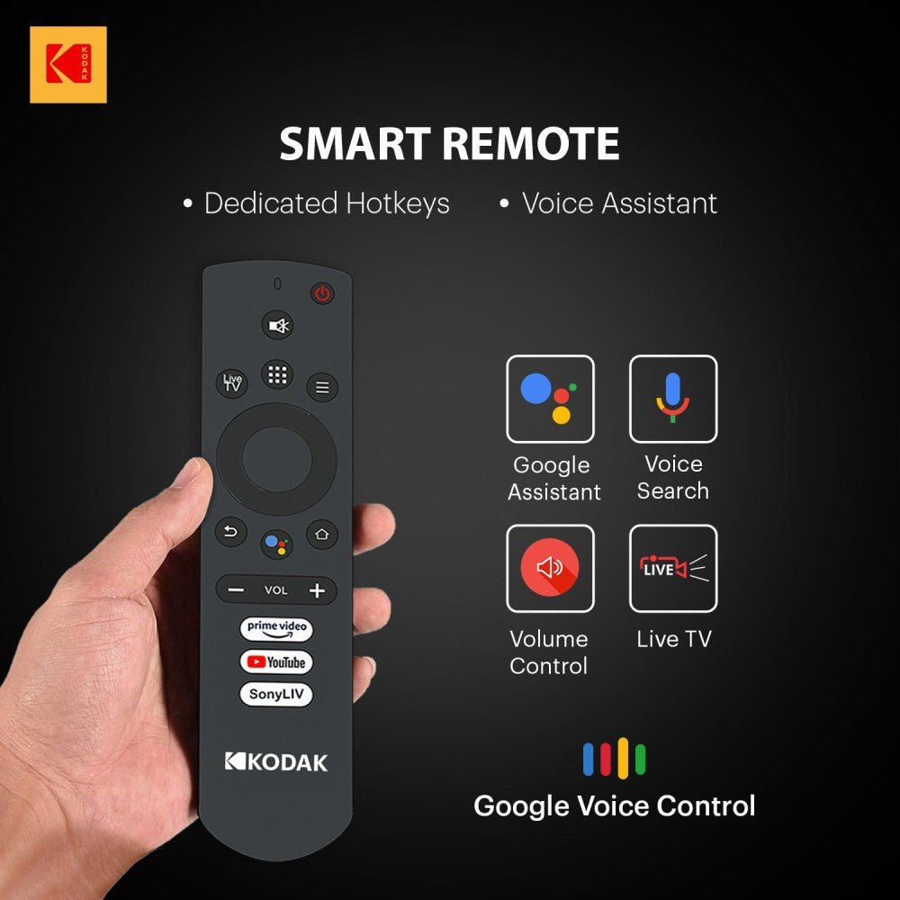 KODAK 7XPro 126 cm (50 inch) Ultra HD (4K) LED Smart Android TV with 40W Sound Output & Bezel-Less Design - 50UHDX7XPROBL