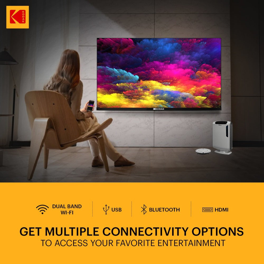 KODAK 7XPro 126 cm (50 inch) Ultra HD (4K) LED Smart Android TV with 40W Sound Output & Bezel-Less Design - 50UHDX7XPROBL