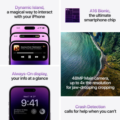 एप्पल आईफोन 14 प्रो (डीप पर्पल, 128 जीबी)