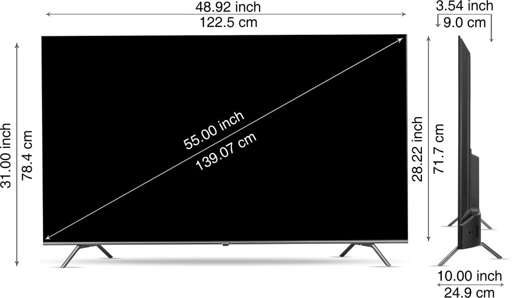 Sansui 140 सेमी (55 इंच) QLED अल्ट्रा HD (4K) स्मार्ट Google TV डॉल्बी विजन और डॉल्बी एटमॉस, ब्लैक - JSW55GSQLED