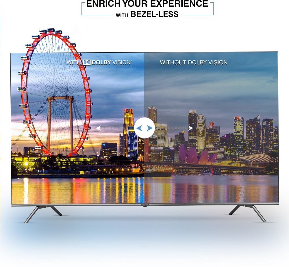 Sansui 140 cm (55 inch) QLED Ultra HD (4K) Smart Google TV Dolby Vision and Dolby Atmos, Black - JSW55GSQLED