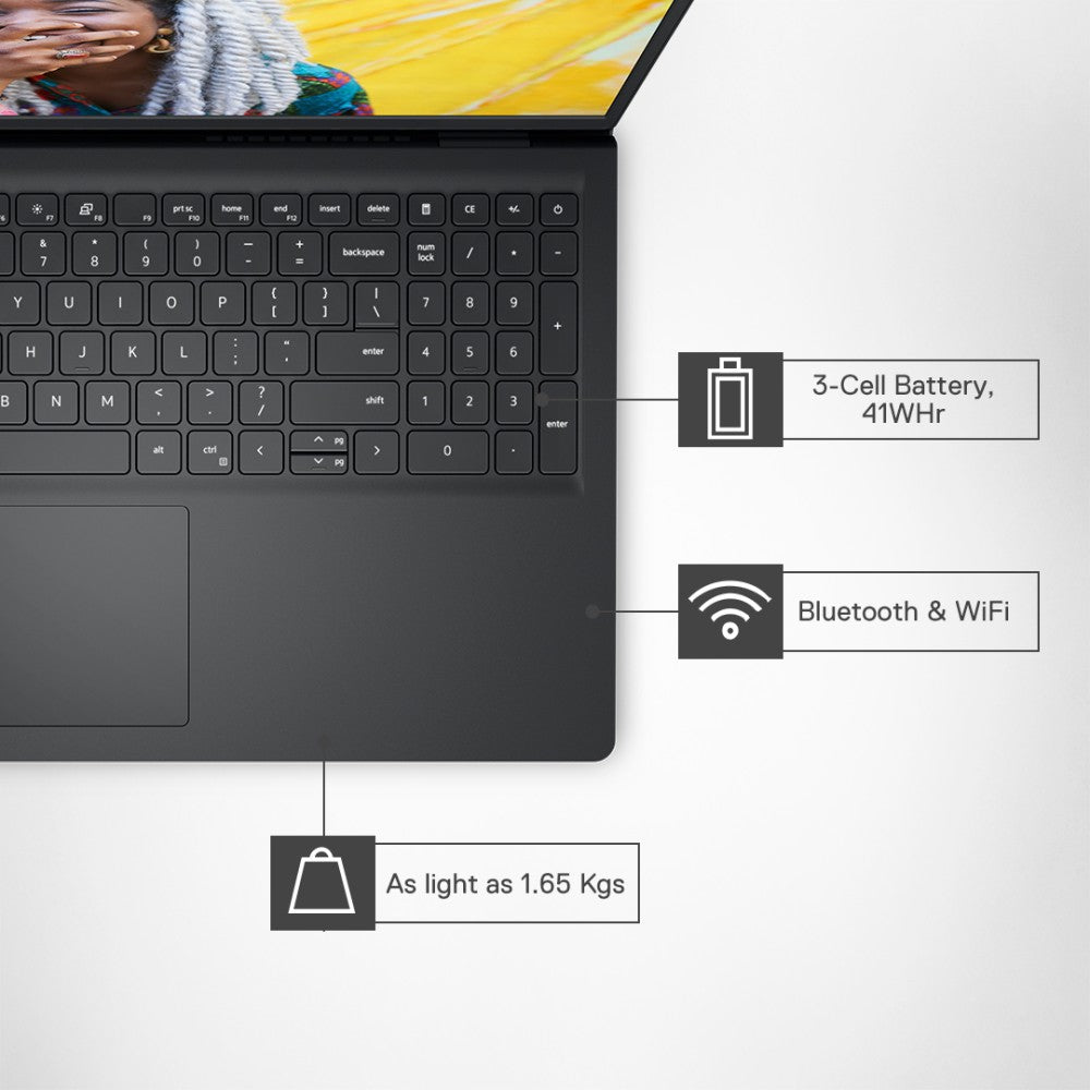 DELL Core i3 12वीं पीढ़ी - (8 जीबी/512 जीबी एसएसडी/विंडोज 11 होम) नया इंस्पिरॉन 15 लैपटॉप पतला और हल्का लैपटॉप - 38 सेमी, कार्बन ब्लैक, 1.65 किलोग्राम, एमएस ऑफिस के साथ