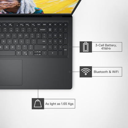 DELL Core i3 12वीं पीढ़ी - (8 जीबी/512 जीबी एसएसडी/विंडोज 11 होम) नया इंस्पिरॉन 15 लैपटॉप पतला और हल्का लैपटॉप - 38 सेमी, कार्बन ब्लैक, 1.65 किलोग्राम, एमएस ऑफिस के साथ